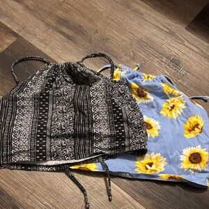 Forever 21 Black and Blue Crop Tops